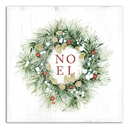 Christmas Wreath Noel Canvas Wall Art 4 Christmas Wreath Noel Canvas Wall Art - Image 2