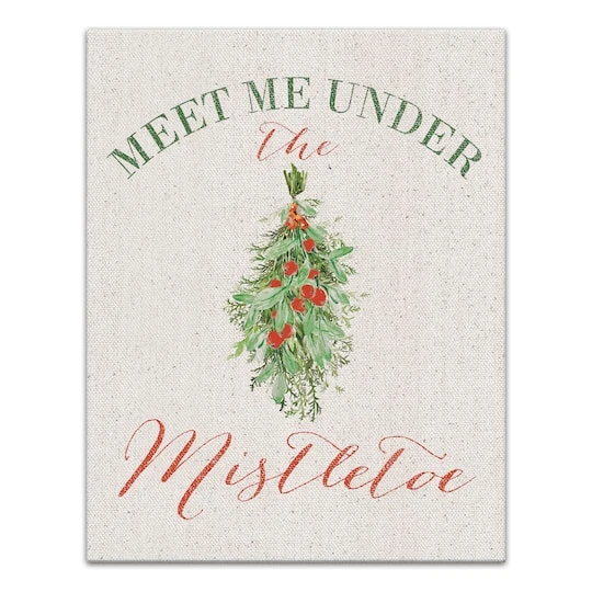 Meet Under Mistletoe 11x14 Canvas Wall Art 3 Meet Under Mistletoe 11x14 Canvas Wall Art