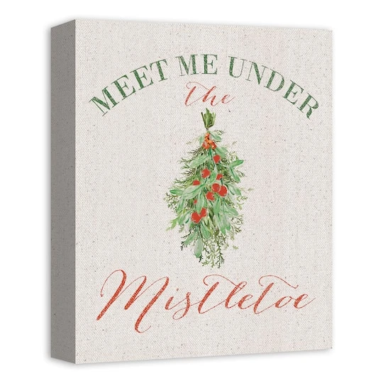 Meet Under Mistletoe 11x14 Canvas Wall Art 5 Meet Under Mistletoe 11x14 Canvas Wall Art - Image 3