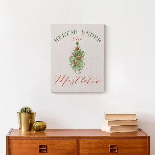 Meet Under Mistletoe 11x14 Canvas Wall Art 8 Meet Under Mistletoe 11x14 Canvas Wall Art - Image 6