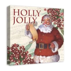 Holly Jolly Santa 20x20 Canvas Wall Art -Michaels X-Mas Decor D518310S 2