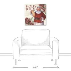 Holly Jolly Santa 20x20 Canvas Wall Art -Michaels X-Mas Decor D518310S 4