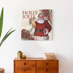 Holly Jolly Santa 20x20 Canvas Wall Art -Michaels X-Mas Decor D518310S 5