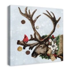 Festive Reindeer 24x24 Canvas Wall Art -Michaels X-Mas Decor D518311S 2