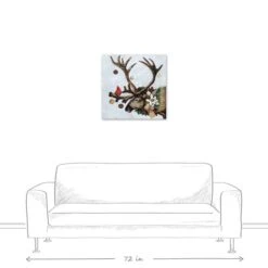 Festive Reindeer 24x24 Canvas Wall Art -Michaels X-Mas Decor D518311S 4