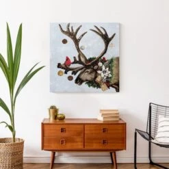 Festive Reindeer 24x24 Canvas Wall Art -Michaels X-Mas Decor D518311S 5
