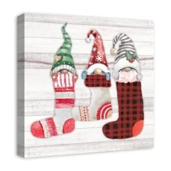 Gnome Stockings 20x20 Canvas Wall Art 10 Gnome Stockings 20x20 Canvas Wall Art -Michaels X-Mas Decor D518313S 2