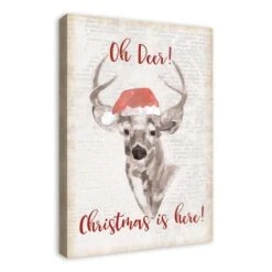 Oh Deer Christmas Here Canvas Wall Art -Michaels X-Mas Decor D518314S 2