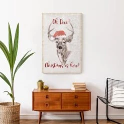 Oh Deer Christmas Here Canvas Wall Art -Michaels X-Mas Decor D518314S 5