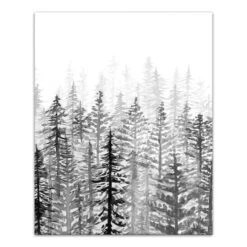Black White Watercolor Trees 16x20 Canvas Wall Art -Michaels X-Mas Decor D518326S 1 1