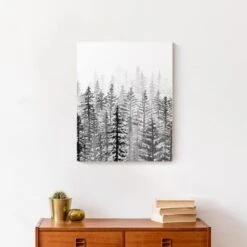 Black White Watercolor Trees 16x20 Canvas Wall Art -Michaels X-Mas Decor D518326S 4