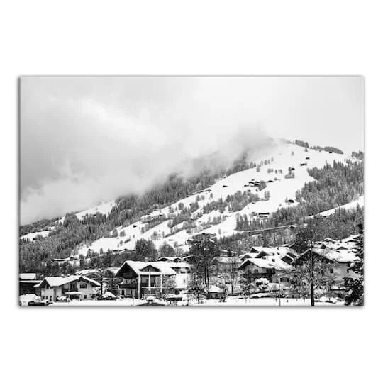 Grayscale Mountain Homes 36x24 Canvas Wall Art 3 Grayscale Mountain Homes 36x24 Canvas Wall Art