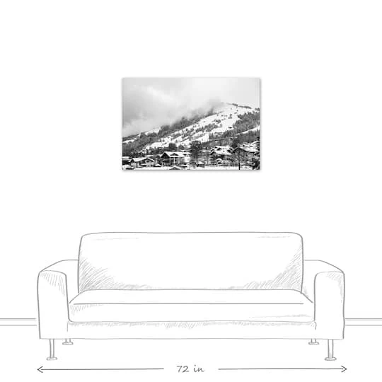 Grayscale Mountain Homes 36x24 Canvas Wall Art 8 Grayscale Mountain Homes 36x24 Canvas Wall Art - Image 6