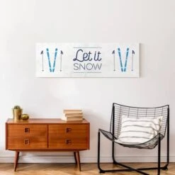 Let It Snow Skis 36x12 Canvas Wall Art -Michaels X-Mas Decor D518335S 4