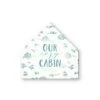 Snowy Town Pattern Teal Cozy Cabin 17x17 House Shaped Canvas -Michaels X-Mas Decor D518346S 1