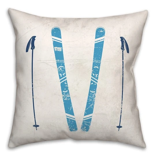 Let It Snow Skis18x18 Throw Pillow 3 Let It Snow Skis18x18 Throw Pillow