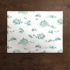 Snowy Town Teal 18x14 Poly Twill Placemat -Michaels X-Mas Decor D518378S 2