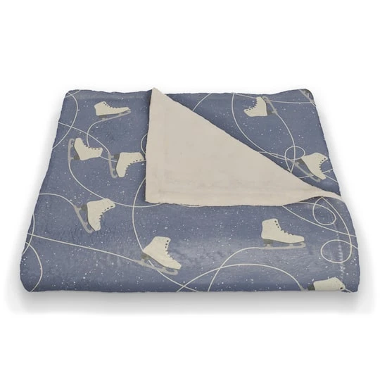 Skating Ice Skates 50x60 Coral Fleece Blanket 5 Skating Ice Skates 50x60 Coral Fleece Blanket - Image 3