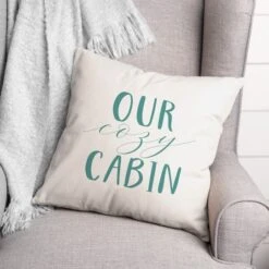 Our Cozy Cabin 18x18 Throw Pillow -Michaels X-Mas Decor D518417S 2