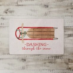 Dashing Sled 27x18 Floor Mat -Michaels X-Mas Decor D518435S 2