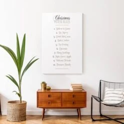 Christmas House Rules Canvas Wall Art -Michaels X-Mas Decor D518453S 4