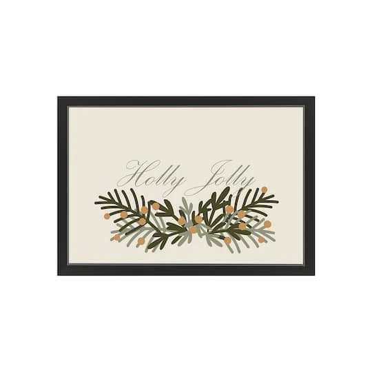 30" Holly Jolly Greenery Black Framed Print Wall Art 3 30" Holly Jolly Greenery Black Framed Print Wall Art