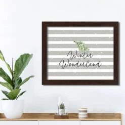 20" Winter Wonderland Gray Stripes Black Framed Print Wall Art 7 20" Winter Wonderland Gray Stripes Black Framed Print Wall Art -Michaels X-Mas Decor D518469S 2