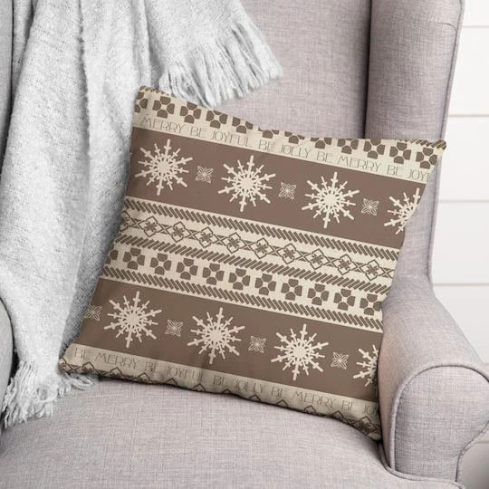 Neutral Christmas Sweater Throw Pillow 5 Neutral Christmas Sweater Throw Pillow - Image 3