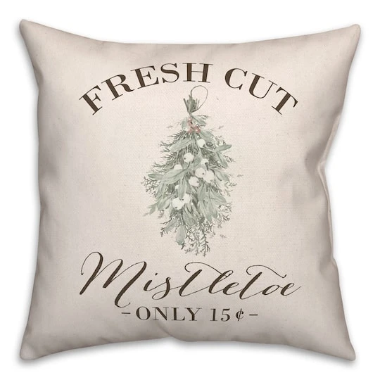 Fresh Cut Mistletoe 18x18 Throw Pillow 3 Fresh Cut Mistletoe 18x18 Throw Pillow