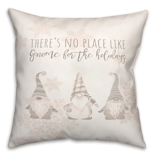 Gnome Holidays Neutral 18x18 Throw Pillow 4 Gnome Holidays Neutral 18x18 Throw Pillow - Image 2