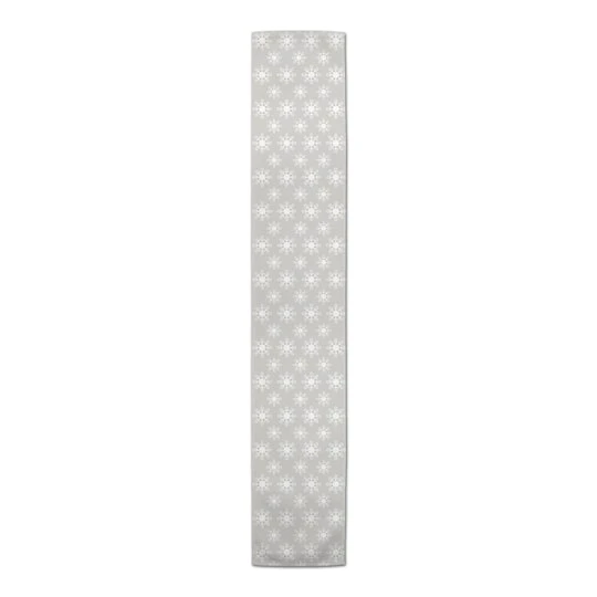 Neutral Snow Flakes 16x90 Poly Twill Table Runner 6 Neutral Snow Flakes 16x90 Poly Twill Table Runner - Image 4
