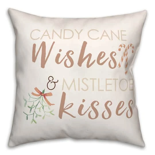 Candycane Wishes Kisses 18x18 Throw Pillow 4 Candycane Wishes Kisses 18x18 Throw Pillow - Image 2