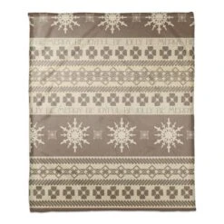 Neutral Christmas Sweater Coral Fleece Blanket