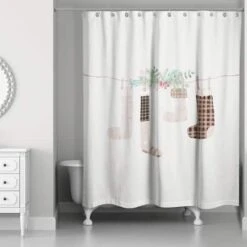 Most Wonderful Stockings Shower Curtain 5 Most Wonderful Stockings Shower Curtain -Michaels X-Mas Decor D518520S 1 1