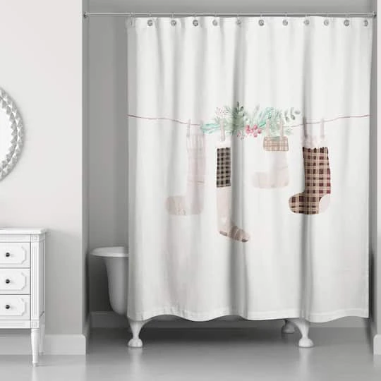 Most Wonderful Stockings Shower Curtain 4 Most Wonderful Stockings Shower Curtain - Image 2