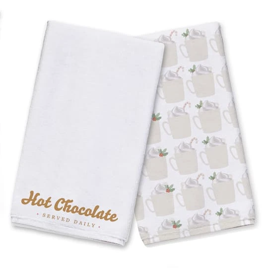 Hot Chocolate Tea Towels - Set Of 2 3 Hot Chocolate Tea Towels - Set Of 2