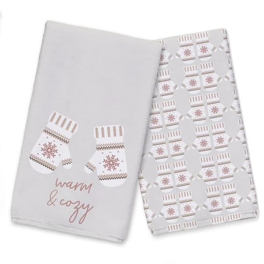 Warm And Cozy Mittens Tea Towels - Set Of 2 4 Warm And Cozy Mittens Tea Towels - Set Of 2 - Image 2