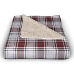 Red And Gray Plaid 50x60 Sherpa Fleece Blanket 8 Red And Gray Plaid 50x60 Sherpa Fleece Blanket -Michaels X-Mas Decor D518541S 2