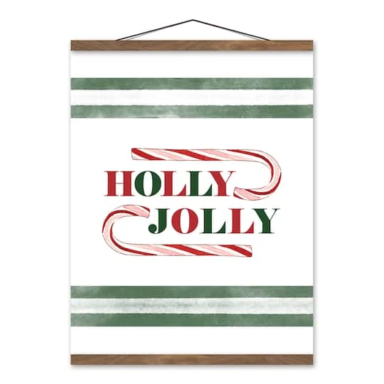 Holly Jolly Candy 16x20 Teak Hanging Canvas 3 Holly Jolly Candy 16x20 Teak Hanging Canvas