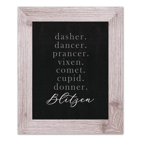 14" Reindeer Names Western White Framed Print 4 14" Reindeer Names Western White Framed Print - Image 2