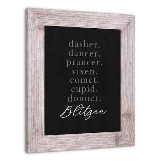 14" Reindeer Names Western White Framed Print 5 14" Reindeer Names Western White Framed Print - Image 3