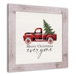 Christmas Truck Western White Framed Print -Michaels X-Mas Decor D518554S 2