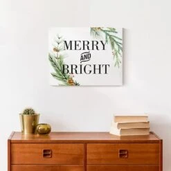 Merry And Bright 14x11 Canvas Wall Art -Michaels X-Mas Decor D518556S 4