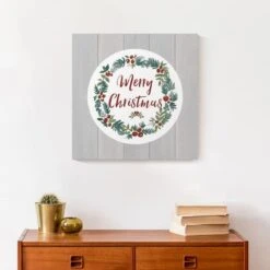 Christmas Wreath Canvas Wall Art -Michaels X-Mas Decor D518558S 4