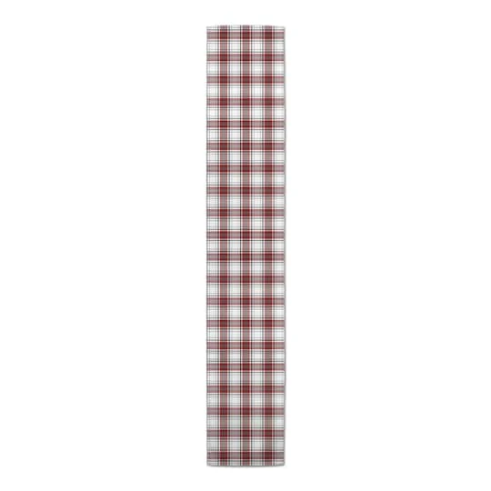 Red Gray Plaid 16x90 Cotton Twill Runner 6 Red Gray Plaid 16x90 Cotton Twill Runner - Image 4