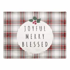 Joyful Merry Blessed 18x14 Cotton Twill Placemat 6 Joyful Merry Blessed 18x14 Cotton Twill Placemat -Michaels X-Mas Decor D518569S 1 1
