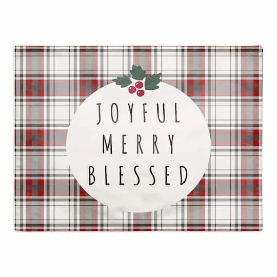 Joyful Merry Blessed 18x14 Cotton Twill Placemat 3 Joyful Merry Blessed 18x14 Cotton Twill Placemat