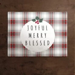Joyful Merry Blessed 18x14 Cotton Twill Placemat 7 Joyful Merry Blessed 18x14 Cotton Twill Placemat -Michaels X-Mas Decor D518569S 2