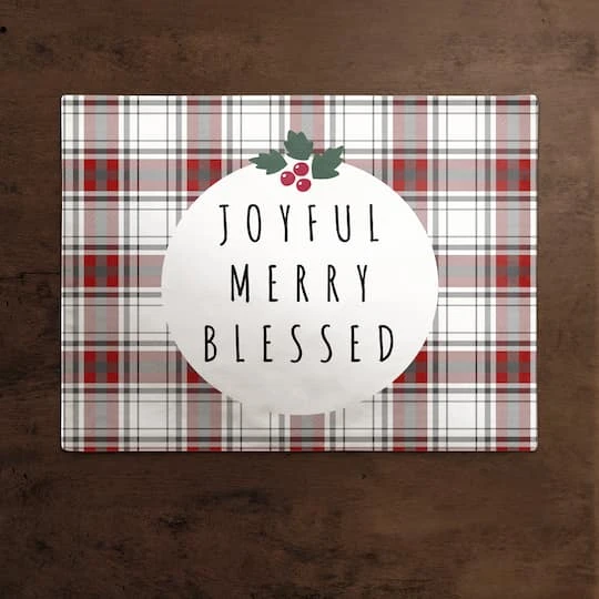 Joyful Merry Blessed 18x14 Cotton Twill Placemat 5 Joyful Merry Blessed 18x14 Cotton Twill Placemat - Image 3