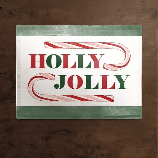 Holly Jolly Candy 18x14 Cotton Twill Placemat 5 Holly Jolly Candy 18x14 Cotton Twill Placemat - Image 3
